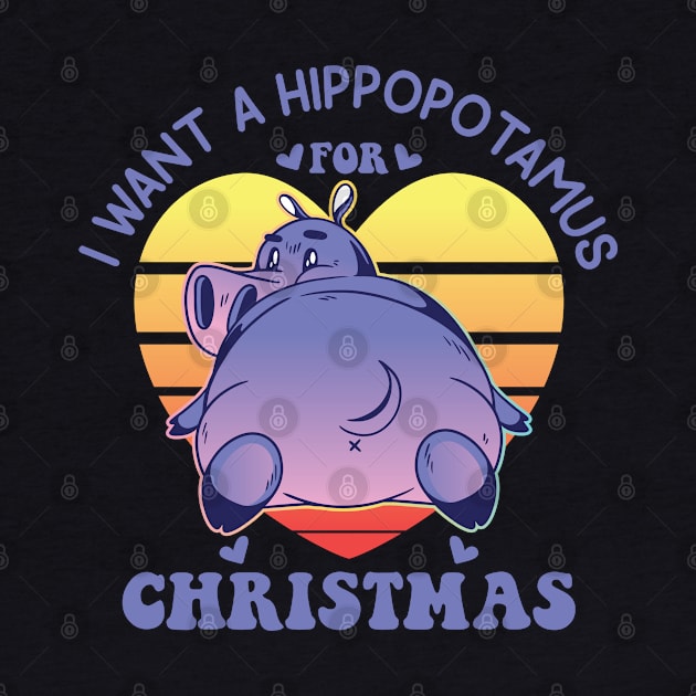 I want a hippopotamus for Christmas pajamas Funny Hippo Graphic Xmas Holiday by Vixel Art